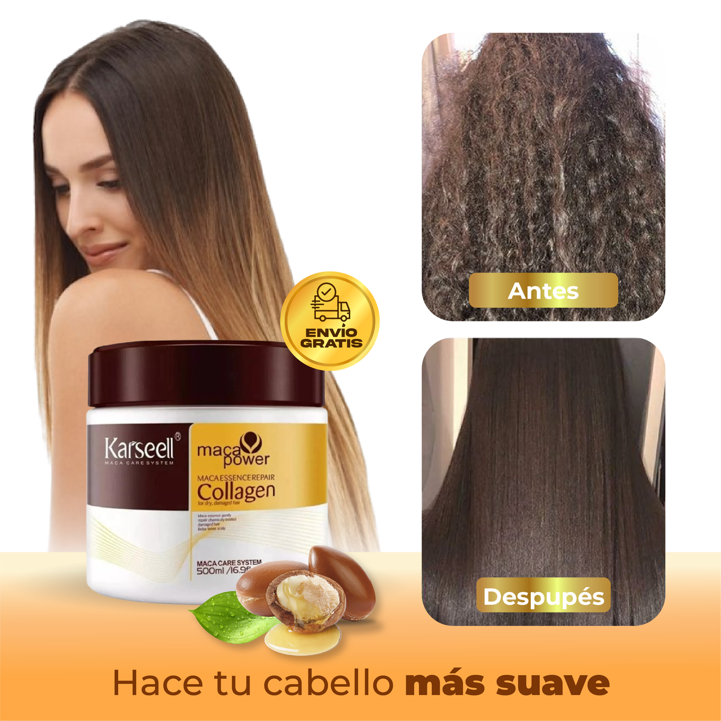 Karseell Máscara de Colágeno: Hidratación Extrema y Revitalización Capilar