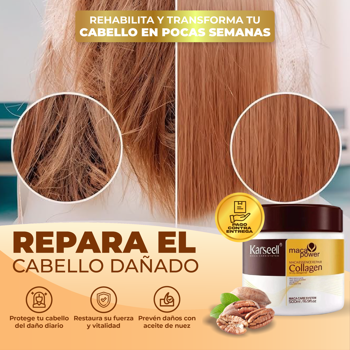 Karseell Máscara de Colágeno: Hidratación Extrema y Revitalización Capilar