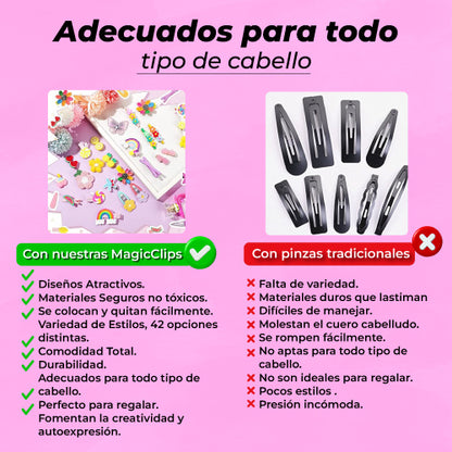 Magic Clips®: Ganchos de Cabello para Niñas